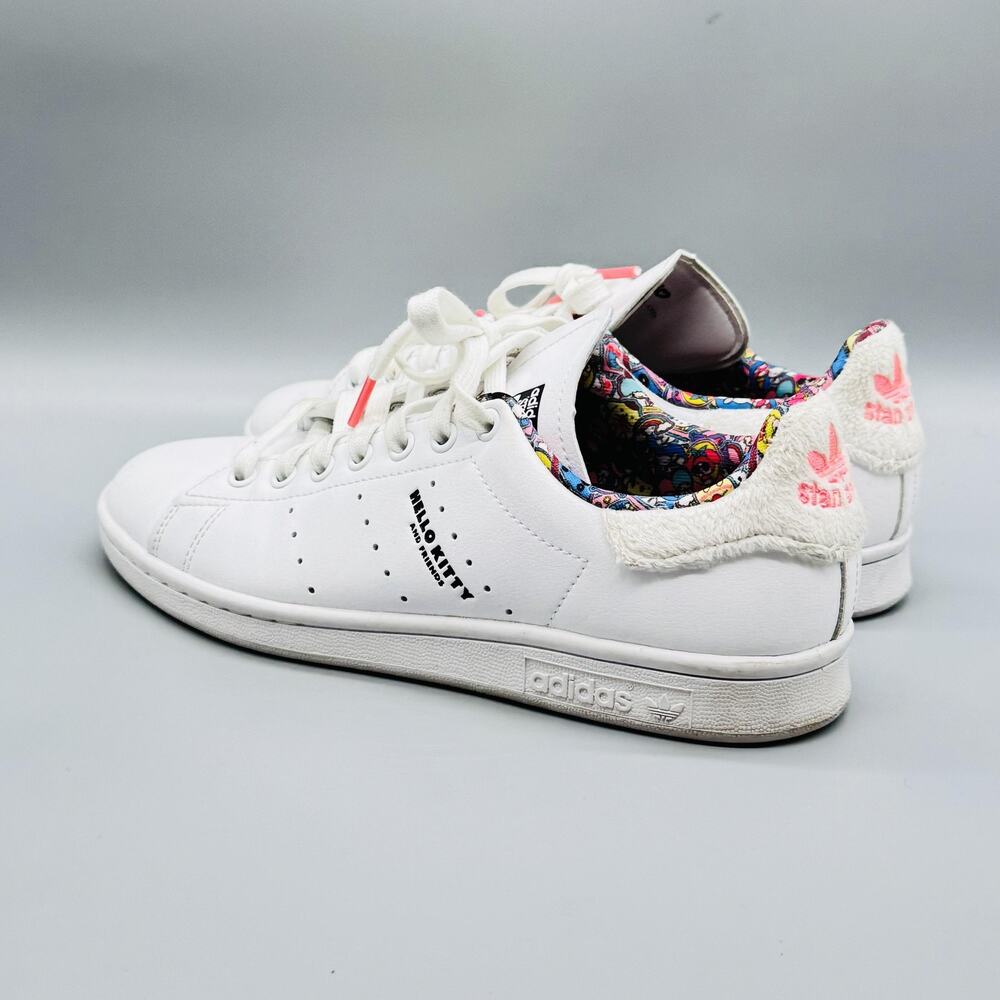Adidas Originals Shoes Womens 8.5 White Leather Hello Kitty Stan Smith Sneakers - Picture 6 of 13